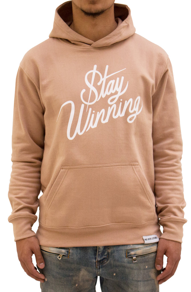 Stay Winning Beige Script Cordless Hoodie Stay Winning Beige Script Cordless Hoodie