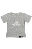 Stay Winning Grey Heather Toddler Script Tee