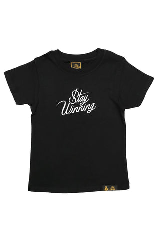 Stay Winning Youth Black Script Tee