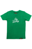 Stay Winning Youth Green Script Tee