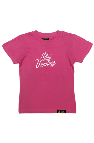 Stay Winning Grey Heather Toddler Script Tee