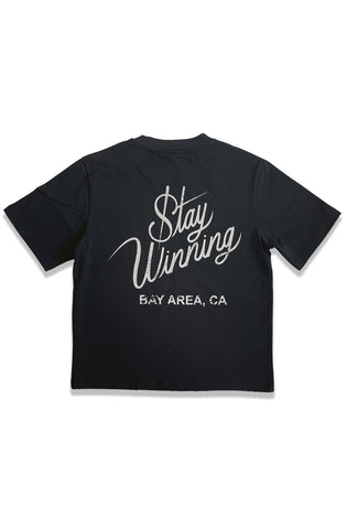 Stay Winning Distressed Original Logo Script Tee