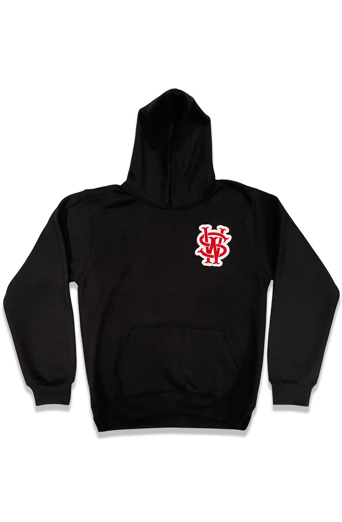 Stay Winning Embroidered SW Logo Cursive Black/Red Hoodie