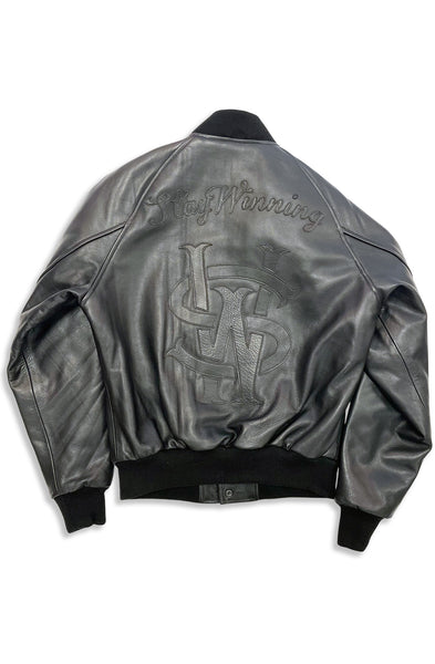 Stay Winning Black Leather Jacket