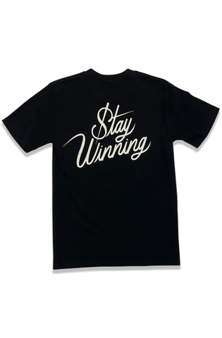 Stay Winning Original SW Script Logo Black Tee