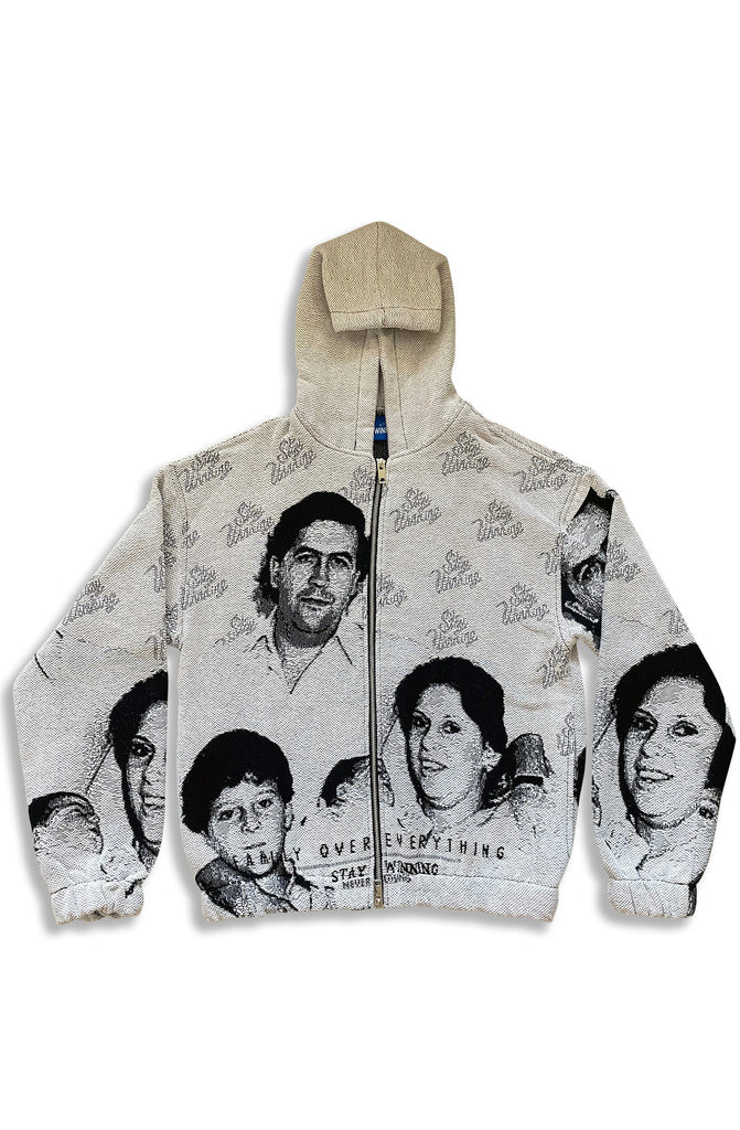 Stay Winning Family Over Everything Escobar Zip Up Hoodie