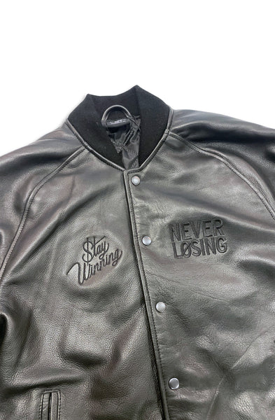 Stay Winning Black Leather Jacket