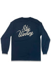 Stay Winning Original SW Script Logo Navy Blue Long Sleeve Tee