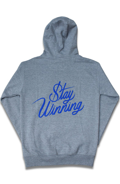 Stay Winning Never Losing Grau/Blauer Hoodie