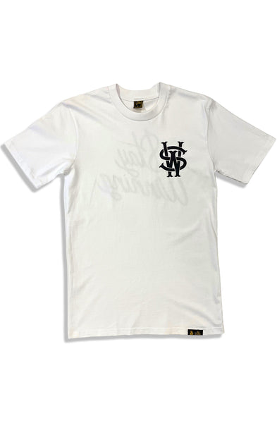 Stay Winning Original SW Script Logo White Tee