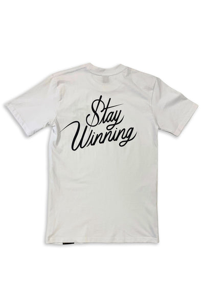 Stay Winning Original SW Script Logo White Tee