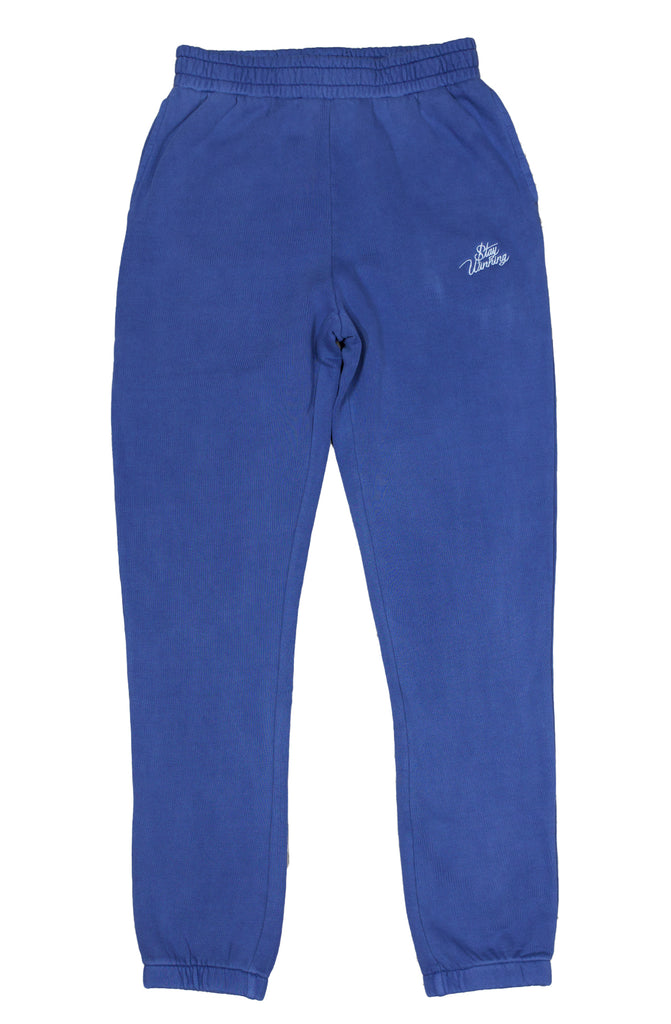 Stay Winning Faded Blue Embroidered Joggers