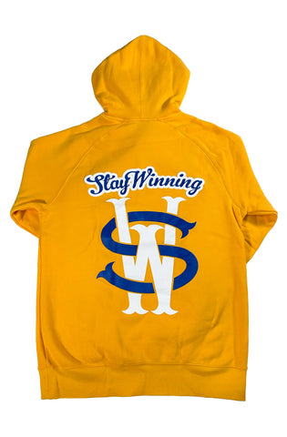 Stay Winning OG/Script Logo Navy/Yellow Full Zip-Up Hoodie