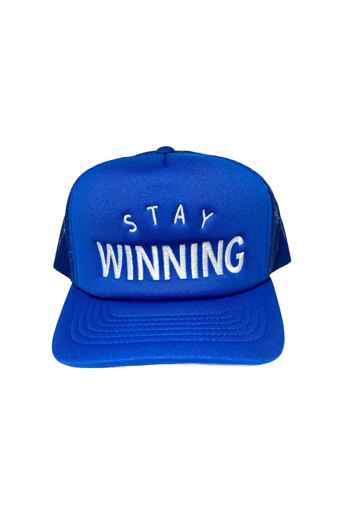 Bleiben Sie gewinnende Königsblau-Fernlastfahrer-Mütze