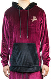 Stay Winning Embroidered Velour Maroon Hoodie