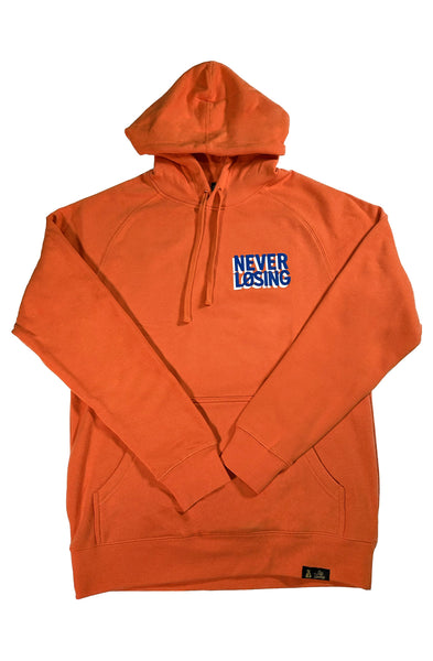 Luôn chiến thắng Không bao giờ thua Shadow Logo Áo hoodie màu cam