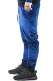 Stay Winning Embroidered Velour Blue Joggers