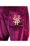 Stay Winning Embroidered Velour Maroon Joggers