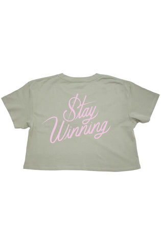 Stay Winning Pistazie/Pink Crop Top T-Shirt