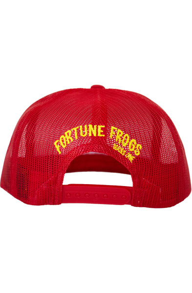 Stay Winning Fortune Frogs Red Trucker Hat
