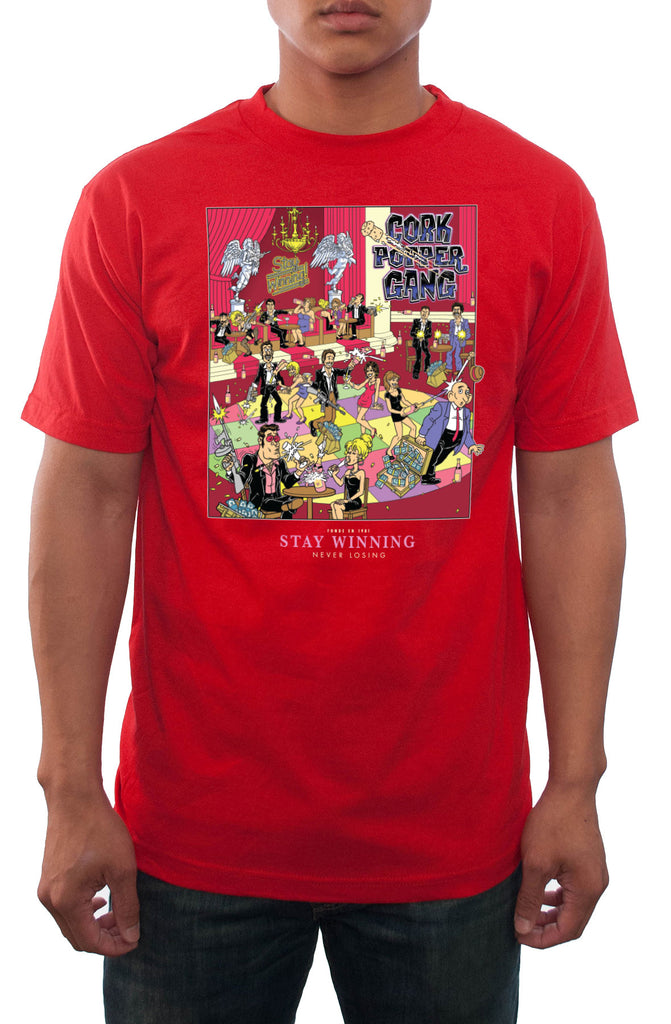 Stay Winning Scarface Cork Popper Gang Red T-Shirt