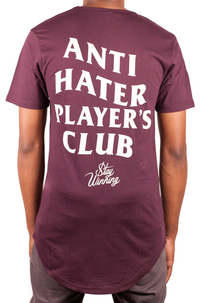 Stay Winning Anti-Hater Player's Club Maroon Scoop Tee