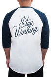 STAY WINNING WHITE/NAVY BASEBALL TEE - Stay Winning Boutique - 2