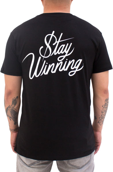 Stay Winning T-Shirt mit Original-Logo in Schwarz/Weiß