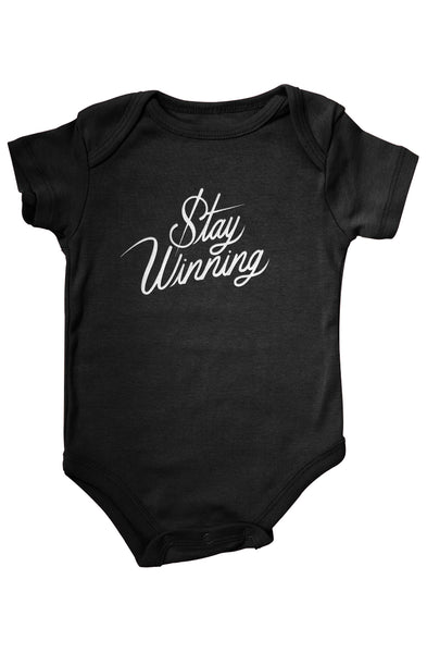 Stay Winning Black Infant Onesie