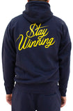 Stay Winning OG/Script Logo Navy/Yellow Full Zip-Up Hoodie