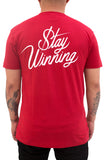 Stay Winning T-Shirt mit Original-Logo in Rot/Weiß