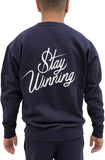 Stay Winning Original Logo Pullover mit Rundhalsausschnitt in Marineblau/Weiß