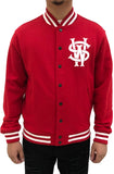 Luôn chiến thắng Logo gốc/Kịch bản áo khoác Varsity màu đỏ/trắng
