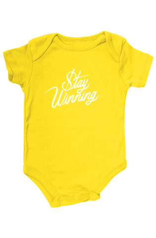 Stay Winning Yellow Infant Onesie