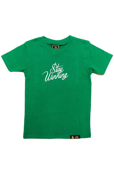 Stay Winning Youth Green Script T-Shirt